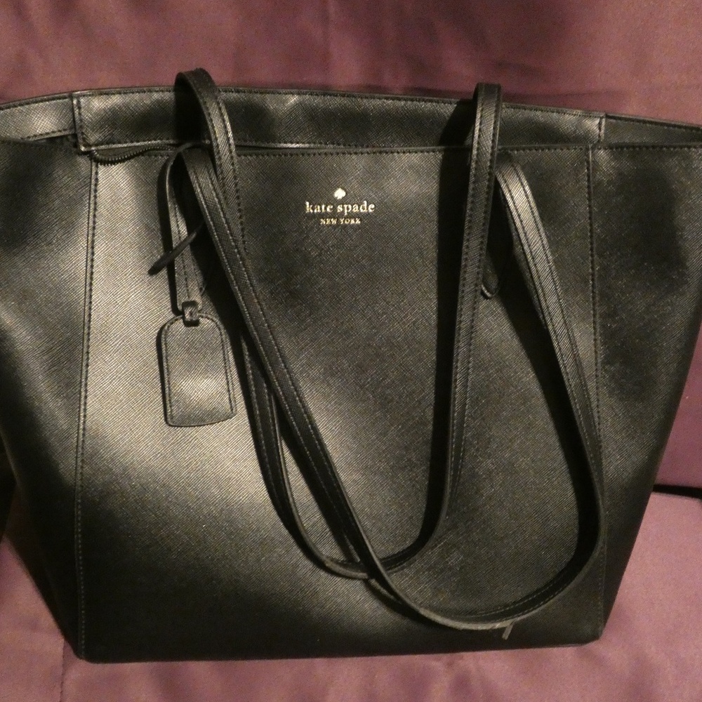 Kate Spade Black Leather Tote w/Dust Bag